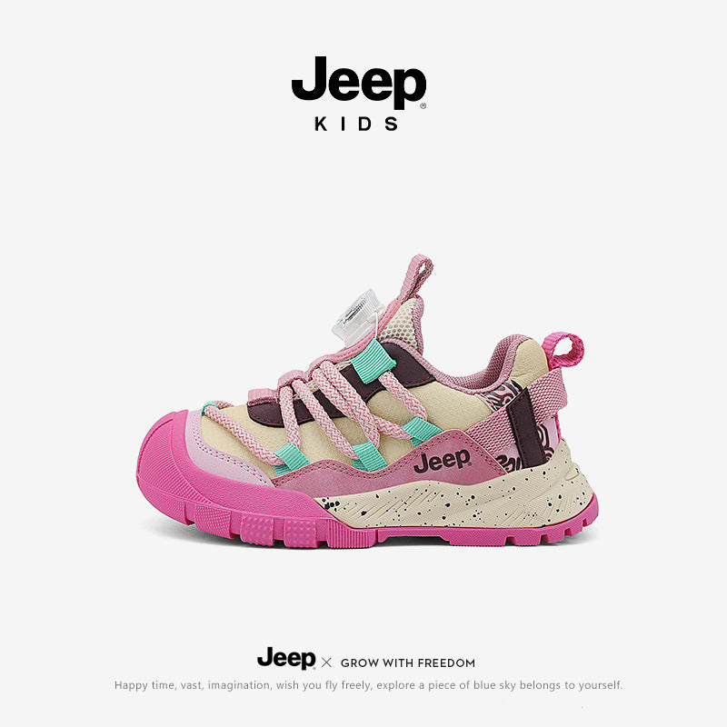 Children's Autumn Hiking Outdoor Waterproof Button Kid's Sneakers