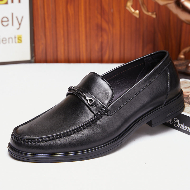 Men's Autumn Genuine Slip On Business Low Leather Shoes