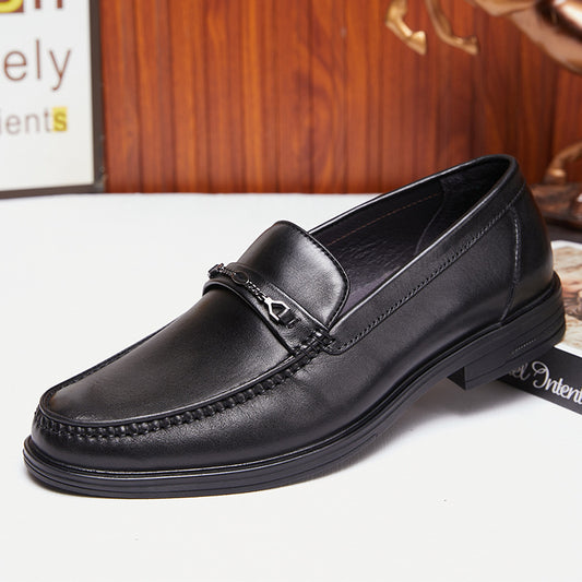 Men's Autumn Genuine Slip On Business Low Leather Shoes