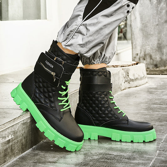 Men's Autumn Martin White High Top Retro Boots