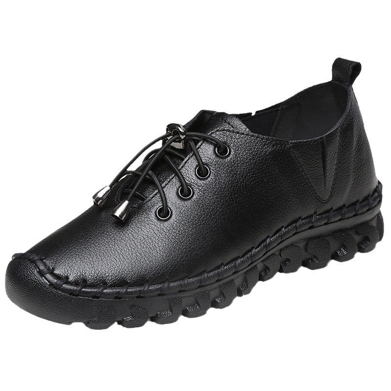 Women's Soft Bottom First Layer Cowhide Mom Casual Shoes