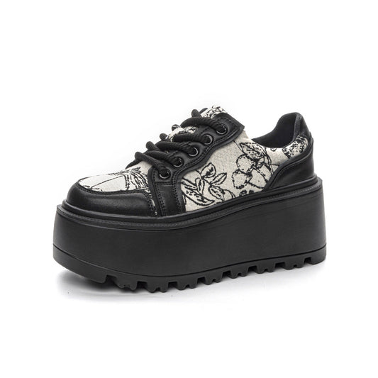 Women's Platform Chinese Irregular Jacquard Advanced Board Casual Shoes