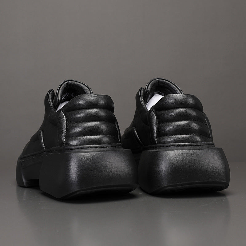Men's Genuine Cattlehide Surface White Lazy Trendy Breathable Leather Shoes