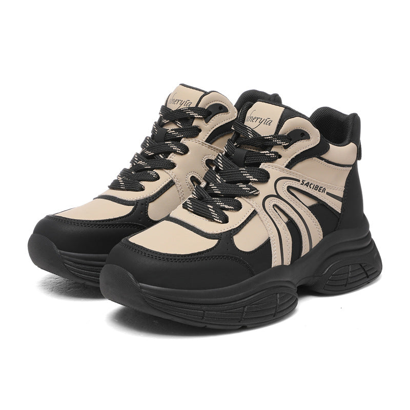 Women's Platform Dad Fashion Fleece-lined Portable Women's Sports Shoes
