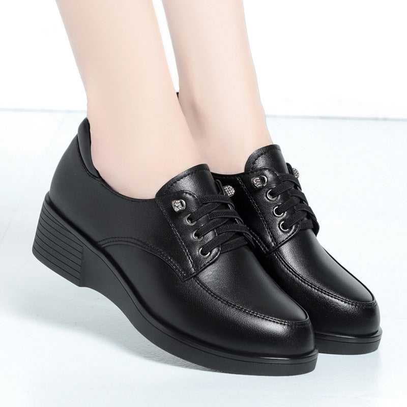 Women's Single Low Wedge Short Mother Plus Women's Shoes