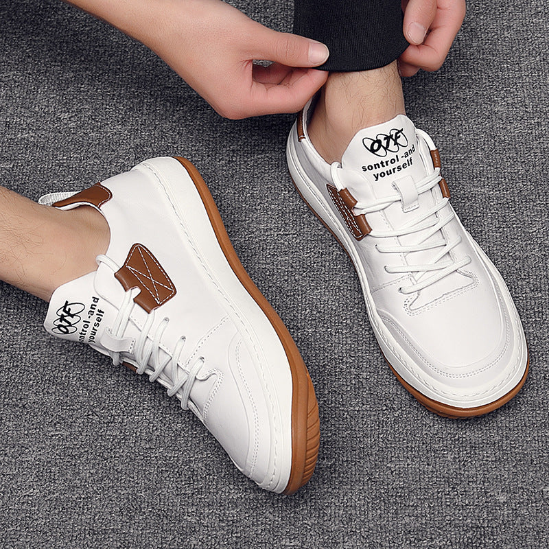 Men's Cowhide Spring Sports Trendy Korean Style Sneakers