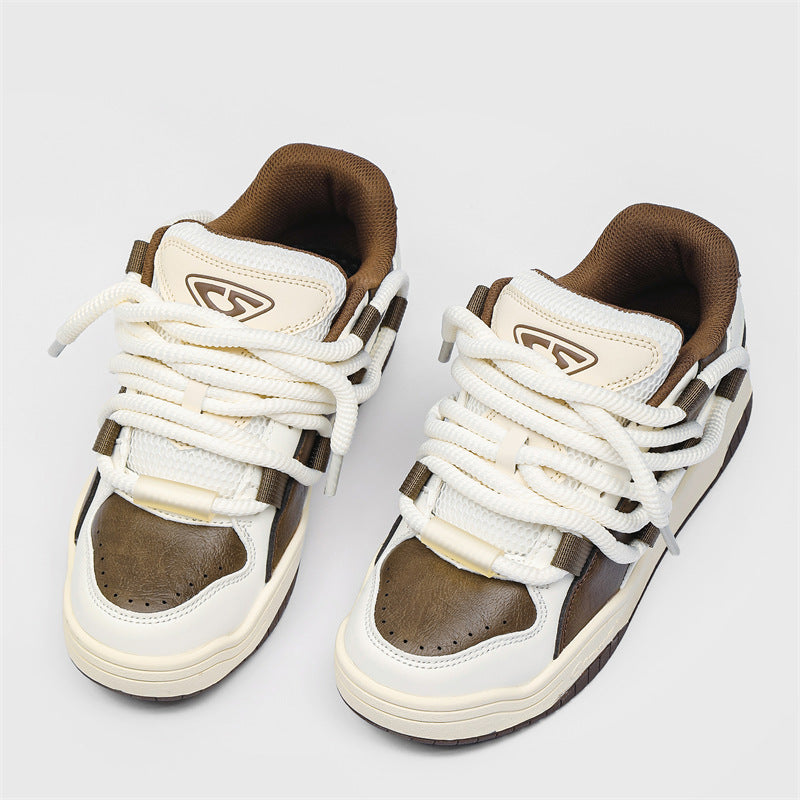 Skateboard White Bread Retro Couple Versatile Sneakers