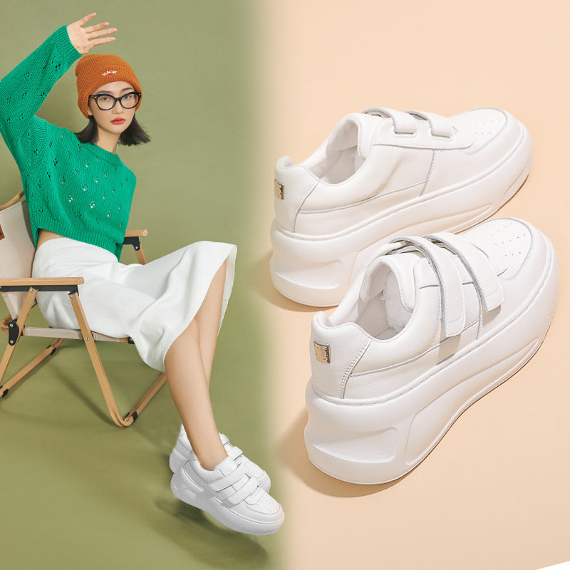 Women's Su Height Increasing Smiley Face Velcro Casual Shoes