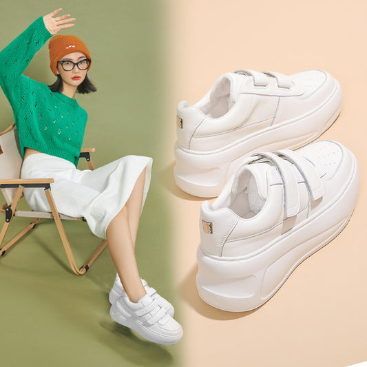 Women's Su Height Increasing Smiley Face Velcro Casual Shoes
