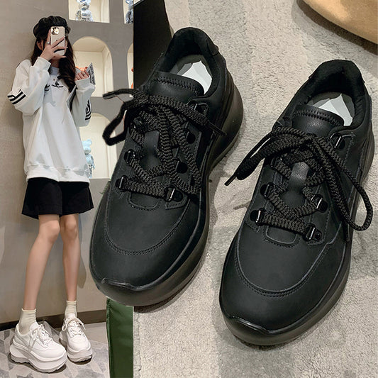 Women's White For Thick Bottom Platform Spring Sneakers