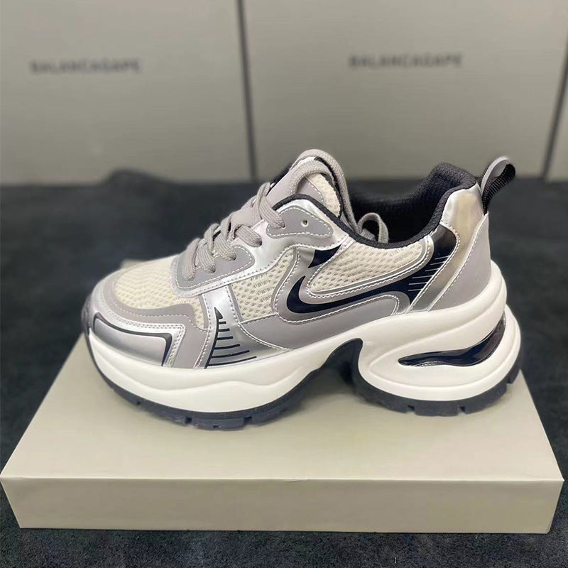 Women's Dad Platform Red Spring Elevator Wild Sneakers