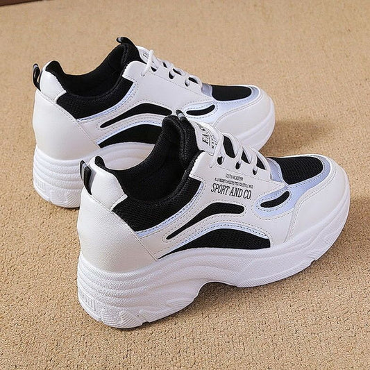 Women's Trendy Platform Sports Elevator Wild Mesh Casual Shoes