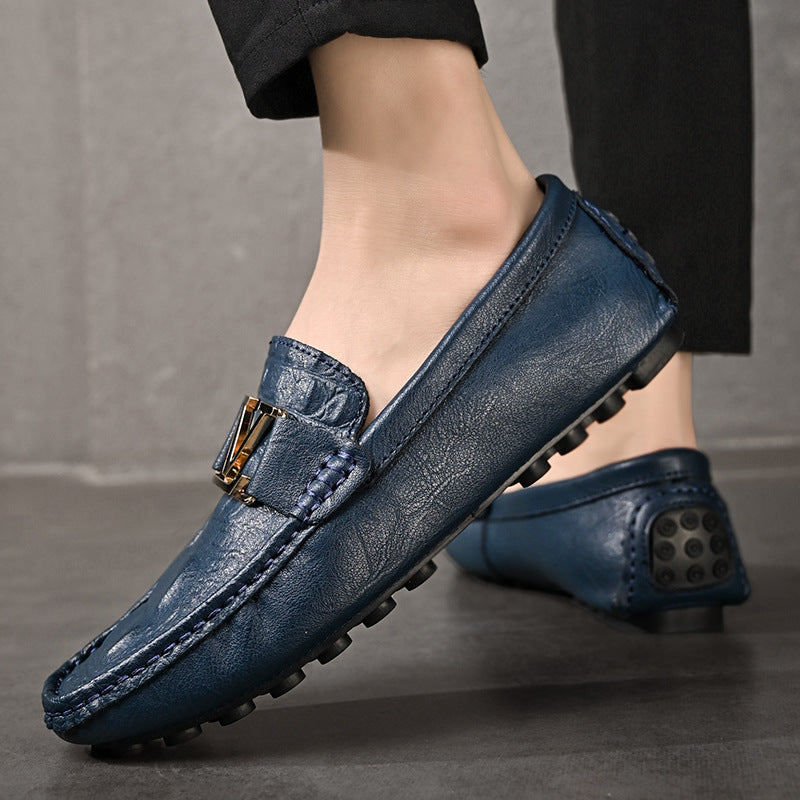 Men's Autumn Soft Bottom Slip-on Top Layer Loafers