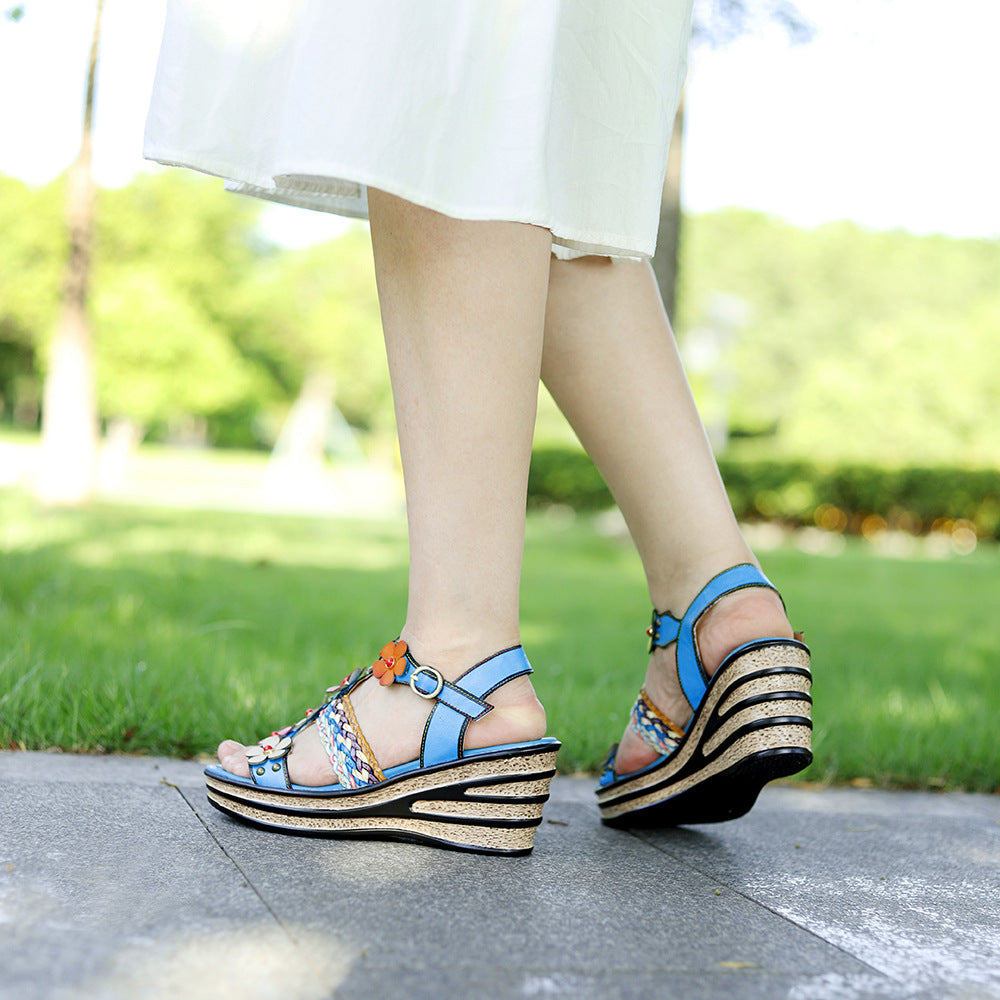 Genuine Hand-rub Color Bohemian Style Comfortable Sandals