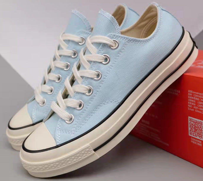 Hot Blue Color Collection Bottom Double Canvas Shoes