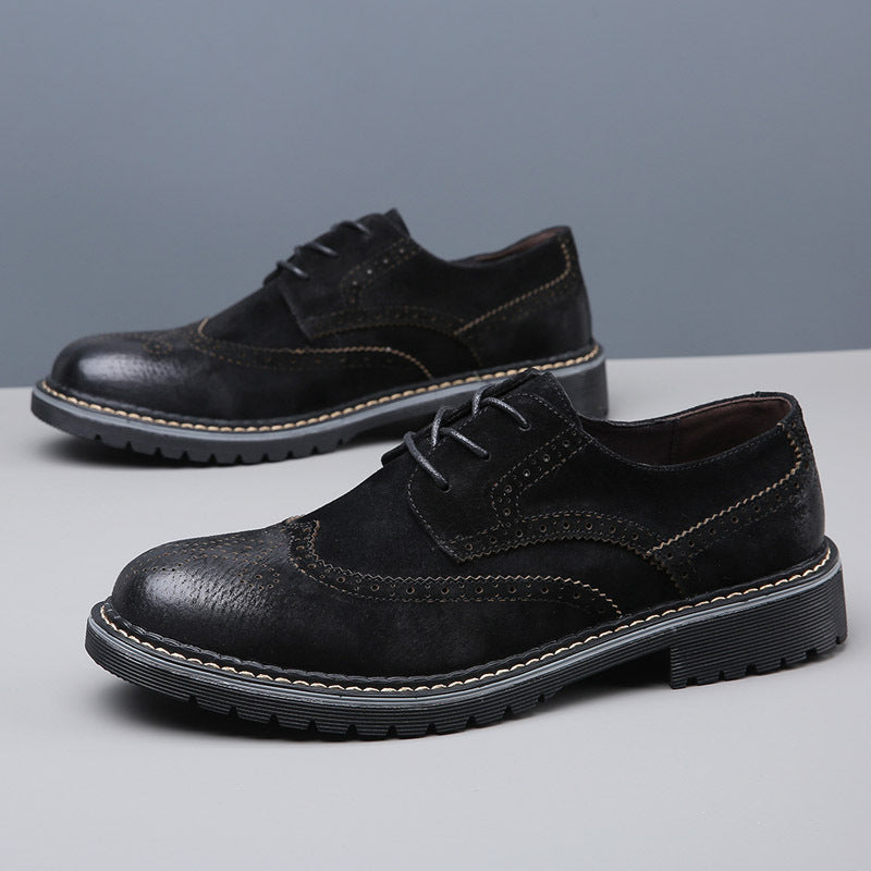 Men's Business Formal Wear Korean British Retro Pointed Leather Shoes
