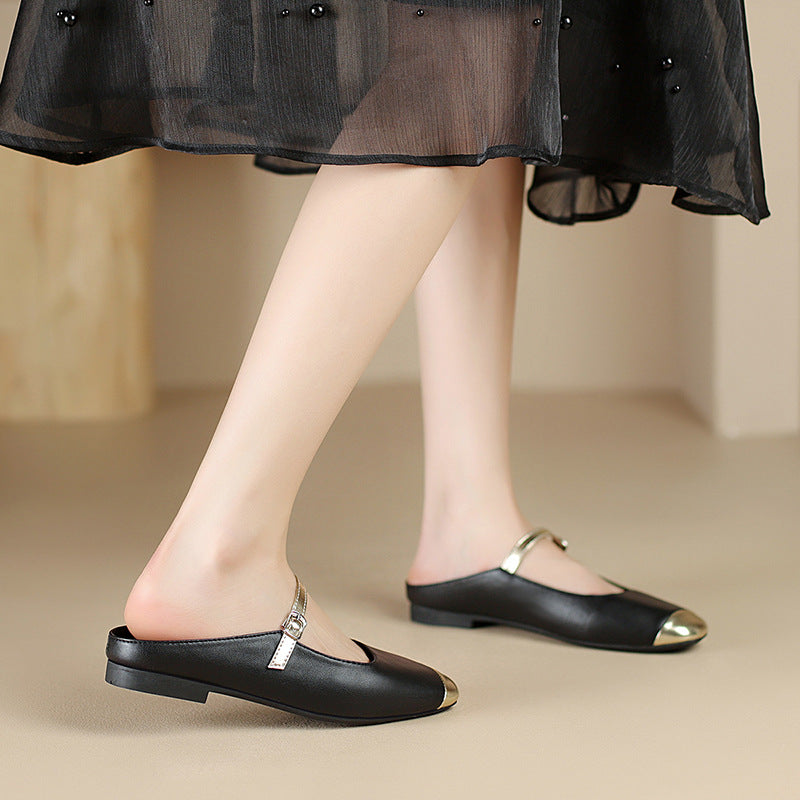 Women's Outer Wear Flat Toe Box Half Sandals