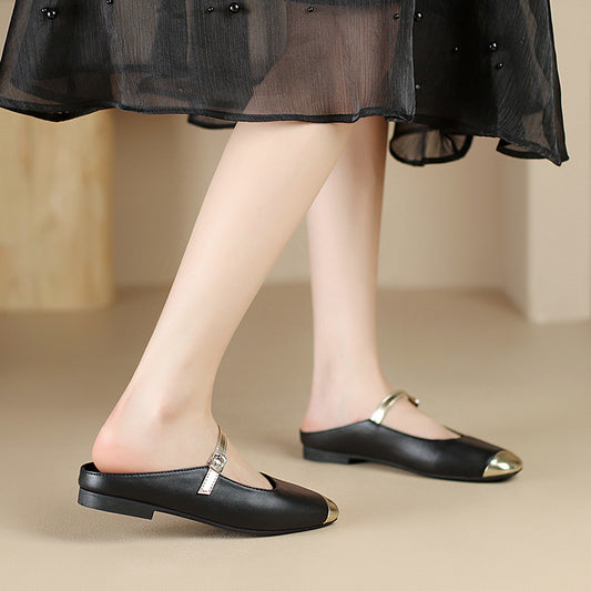 Women's Outer Wear Flat Toe Box Half Sandals