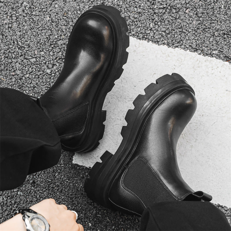 Men's Trendy Fashion Chelsea Thick-soled Smoke Pipe Boots