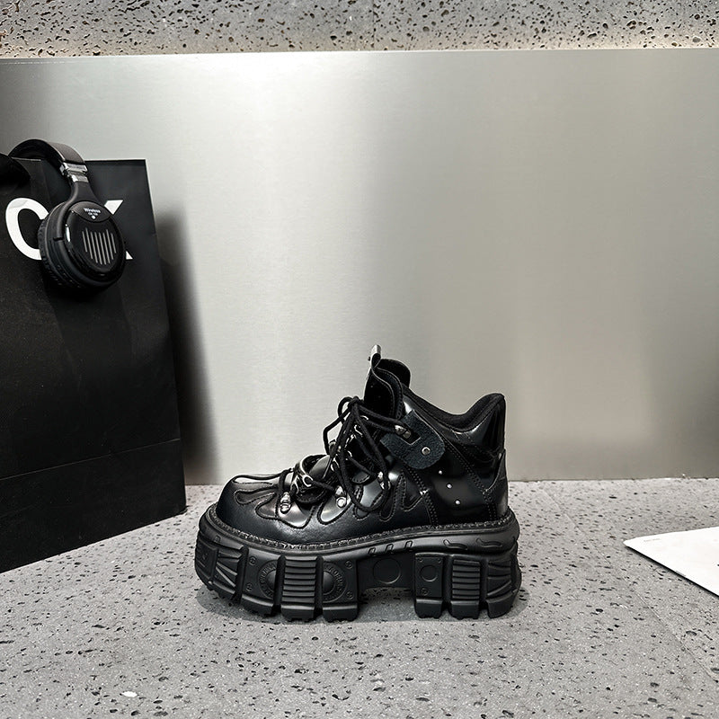 Summer Spanish Contrast Color Punk Muffin Height Increased Platform Boots