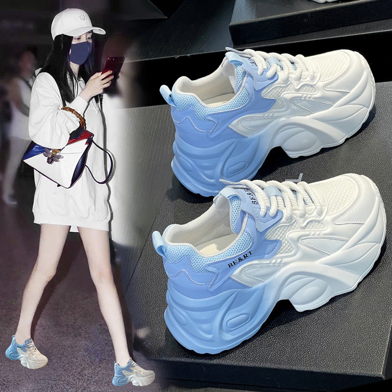 Women's Dad Spring Small Versatile Platform Hidden Heels