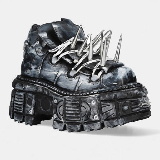 Heavy Metal Dark Rock Motorcycle Distressed Casual Shoes