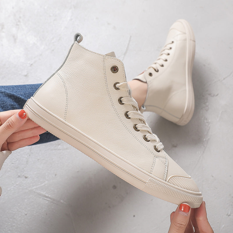 Pretty Genuine White Comfortable Muffin Flat Casual Shoes