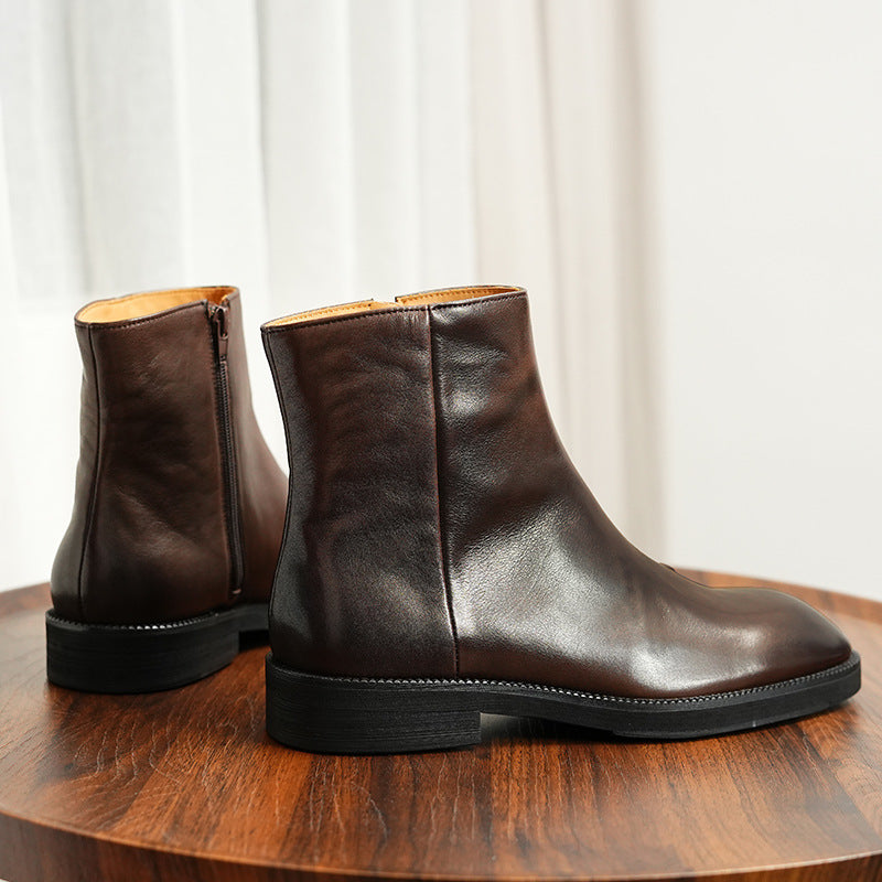 Men's Rider Winter Square Toe Business High Top Ankle Side Boots