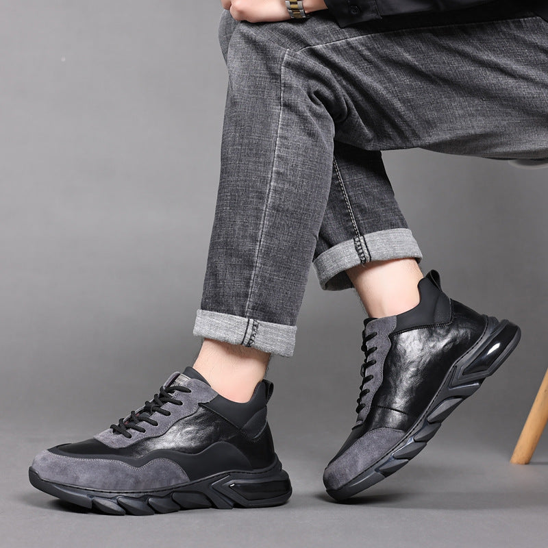 Men's Winter Genuine Wool Cotton Fleece-lined Warm Men's Shoes