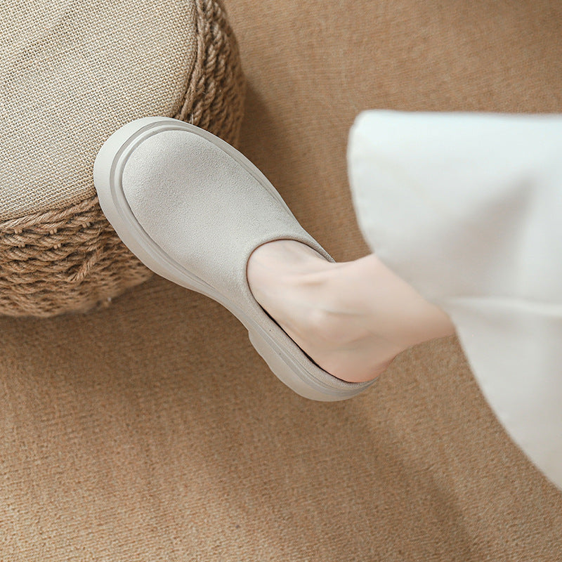 Women's Increasing Half Spring Platform Thick Bottom Small Closed Toe Slippers