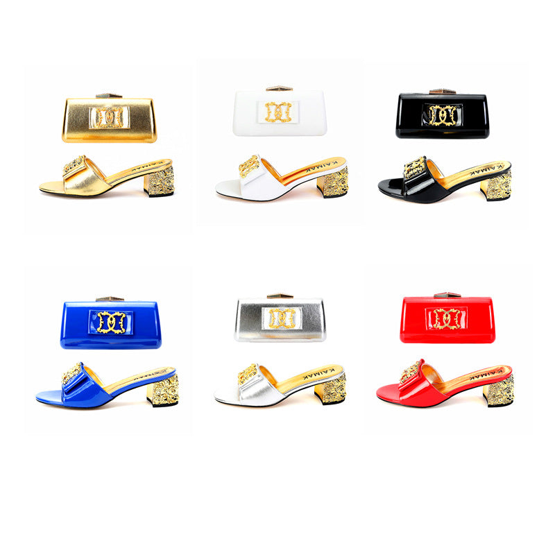 High Plated Chunky Plus Size Square Heels