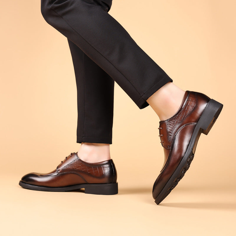 Men's Brogue Genuine Retro Carved British Formal Wear Men's Shoes