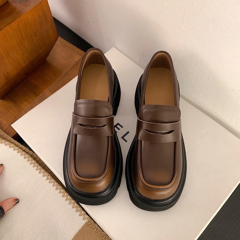 Women's Authentic Spring Platform High Slip-on British Loafers