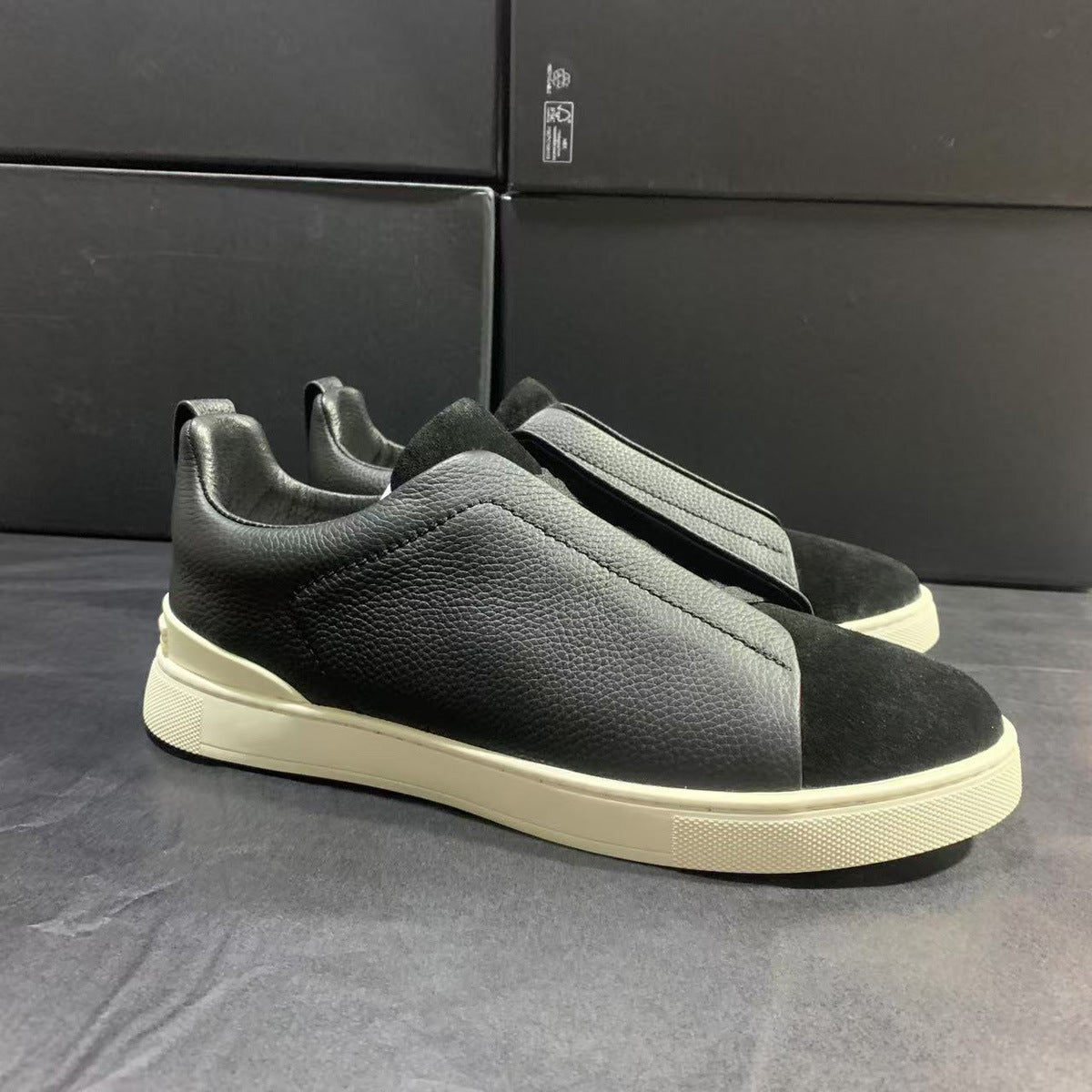 Men's Store Slip-on First Layer Cowhide Sports Sneakers
