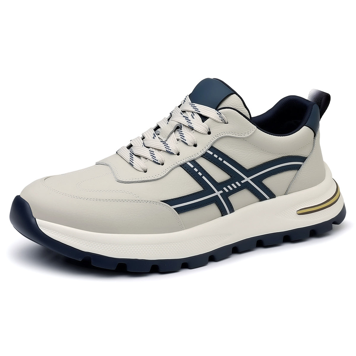 Men's Top Layer Cowhide Lightweight Foam Running Fashionable Men's Casual Shoes