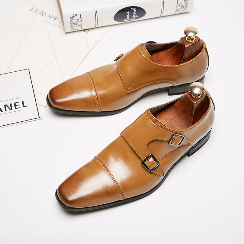 Men's Business Formal Wear Three Joint Pumps Leather Shoes