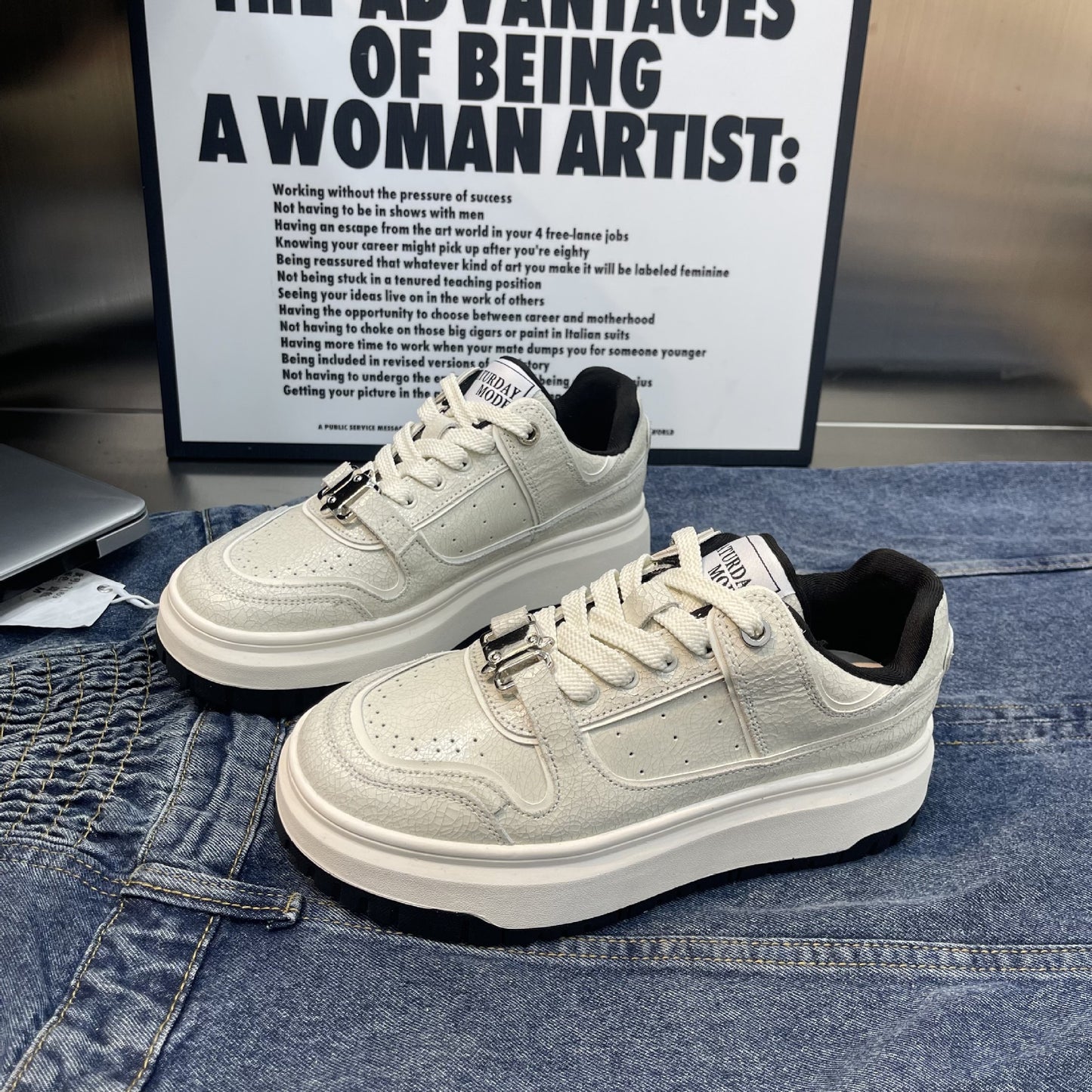 Women's Retro Spring Versatile Cracked Genuine Thick Casual Shoes