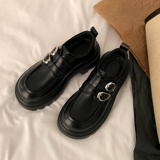 Women's Authentic Spring Slip-on Thick Bottom British Women's Shoes