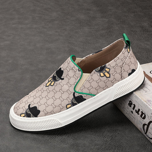 Men's Breathable Cloth One Pedal No Lace Canvas Shoes