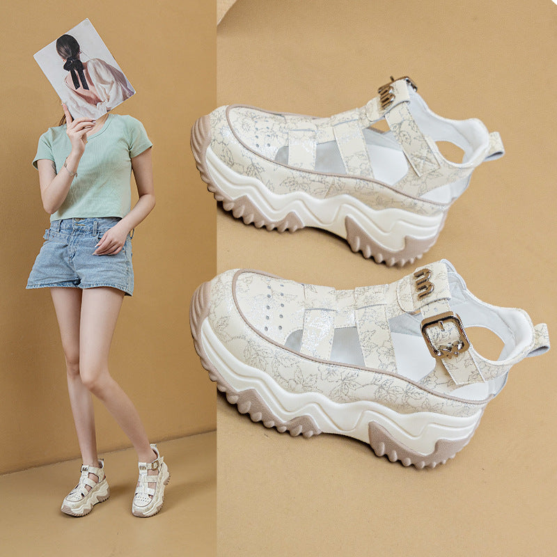Women's Thick-soled Inner Height Increasing Wedge Daddy Sandals