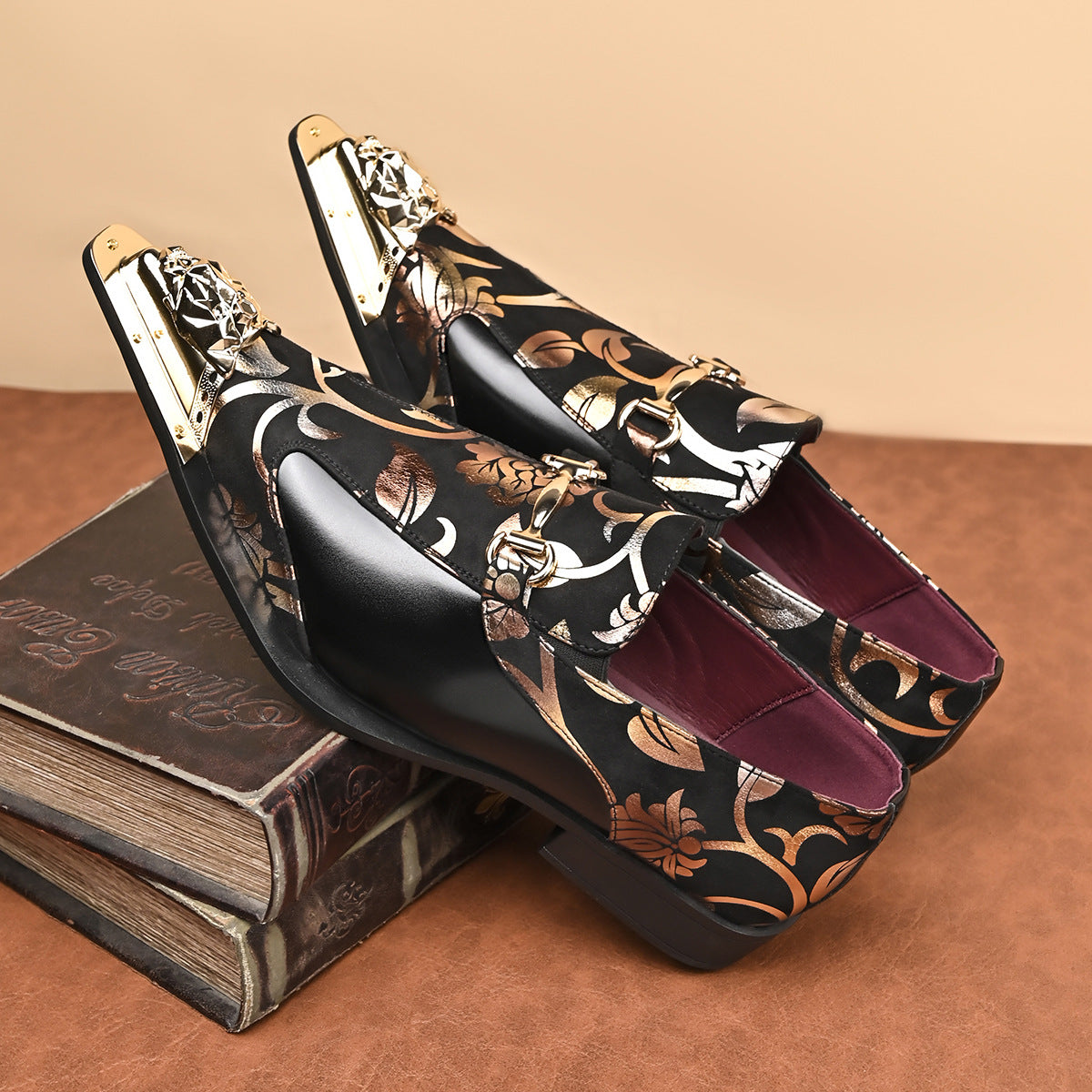 Men's British Style Light Luxury Banquet Fashion Slip-on Men's Casual Leather Shoes