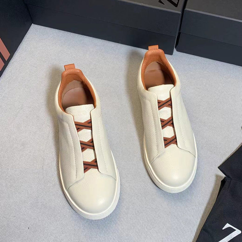 Men's Store Slip-on First Layer Cowhide Sports Sneakers