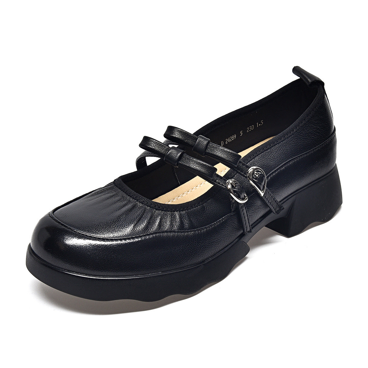 Women's Mary Jane Korean Double-breasted Bow Low-cut Loafers