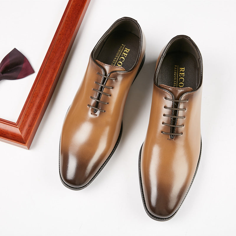 Men's Genuine Pointed Polished Business Formal Wear Leather Shoes