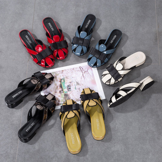 Women's Flat Summer Outdoor Wear Lazy Shiny Sandals