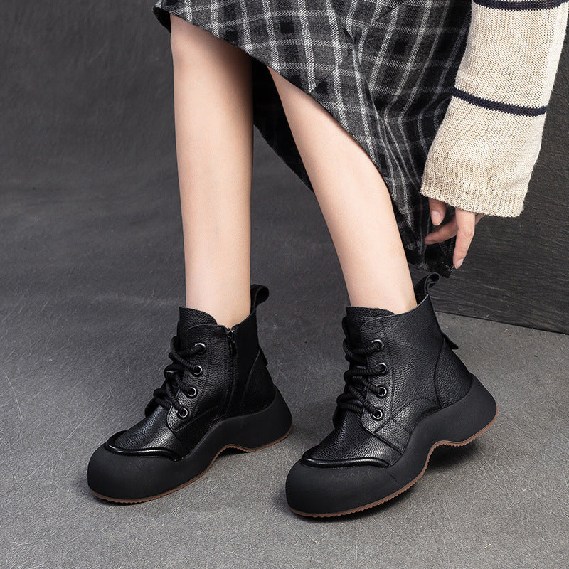 Women's Shu Autumn Retro Simple Solid Color Men's Shoes