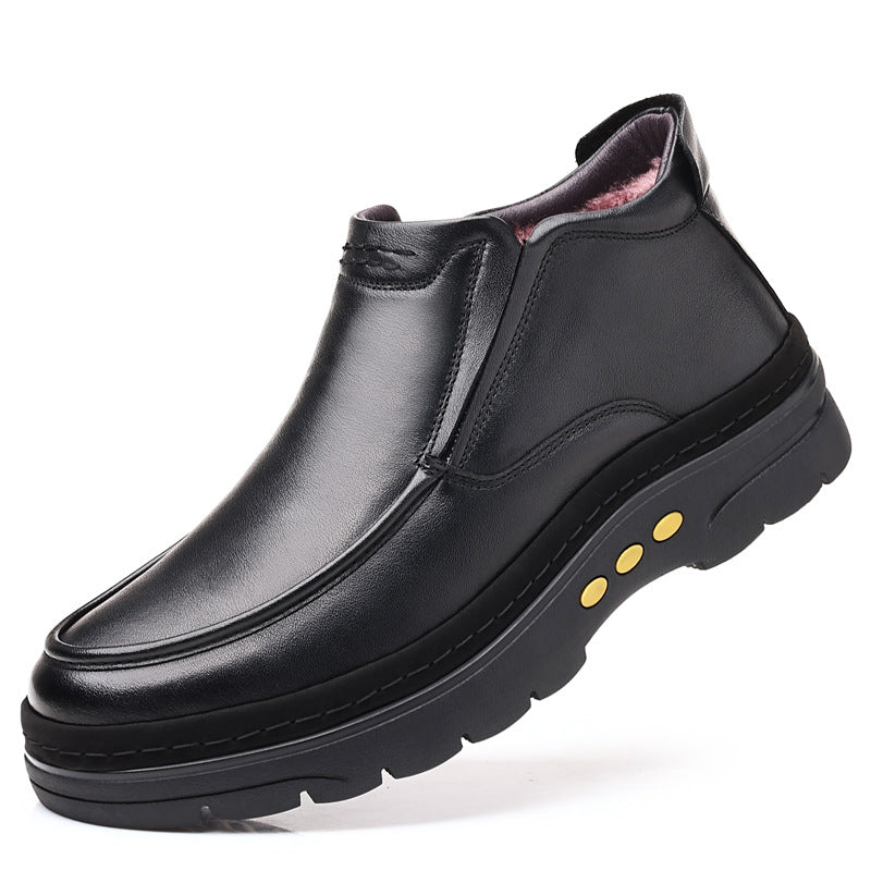 Men's First Layer Cowhide Cotton Genuine Wool Warm Outdoor Men's Shoes