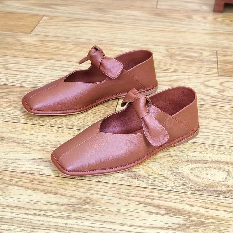 Women's Spanish Niche Pumps Ballet Square Toe Granny French Vintage Casual Shoes