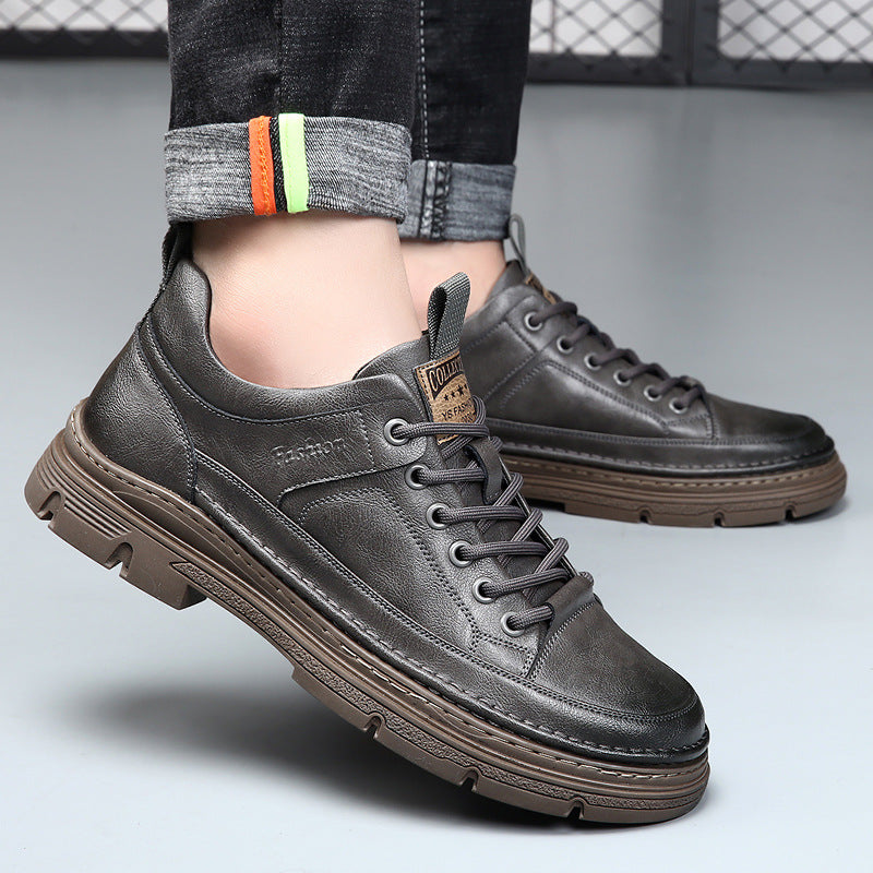 Men's Invisibly Heightened Outdoor Soft Bottom Men's Casual Leather Shoes