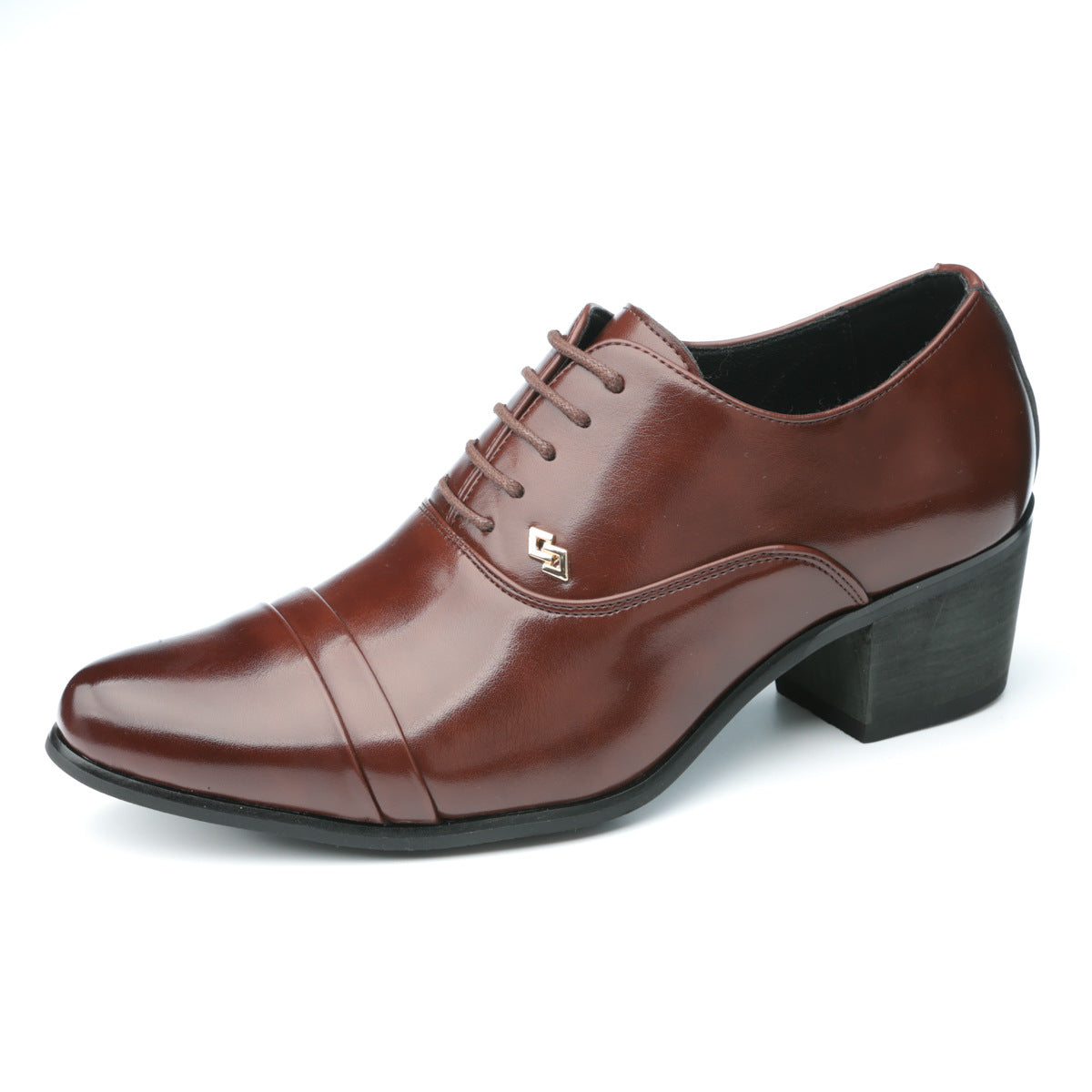 Men's Cuban Height Increasing Fashion Slip-on High Banquet Heels